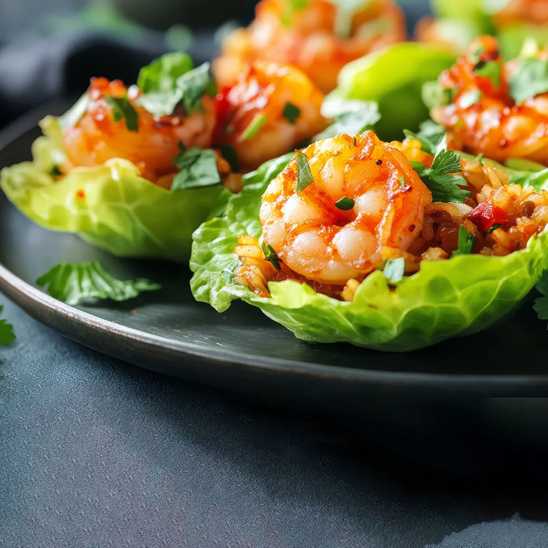 Shrimp and Guacamole Lettuce Scoops