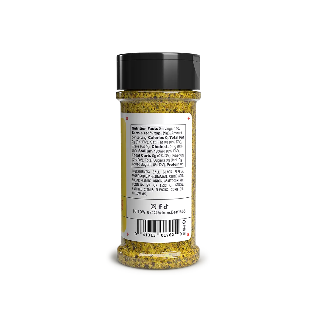 Adams Lemon Pepper Seasoning NFP Ingredients